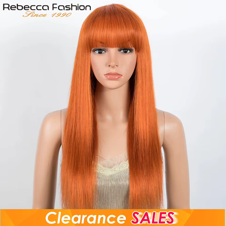 Rebecca Youth Echthaar Perücke mit Pony, Ingwer Orange, Damen - Bild 2