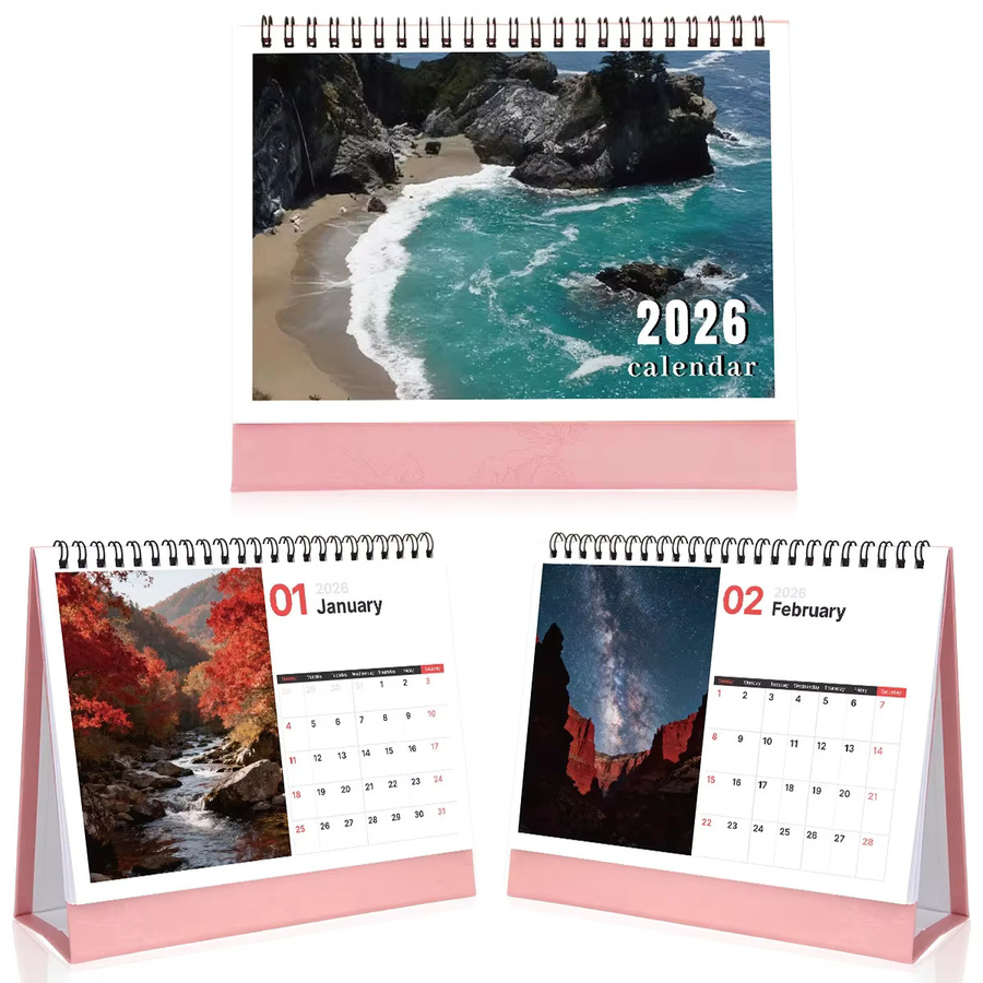 Tischkalender 2026 mit Naturlandschaften, monatlich, mehrfarbig - Bild 2