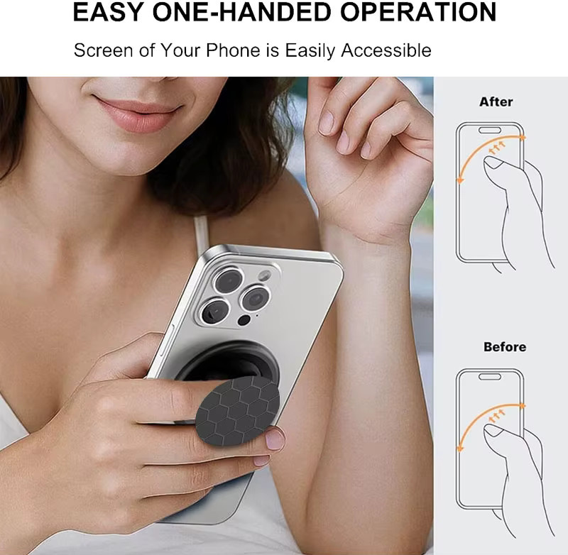 Burt's Bees Pop-up-Handyhalterung für MagSafe – Magnetischer Handygriff für iPhone 17 Air, 16, 15, 14 in Schwarz - Bild 3