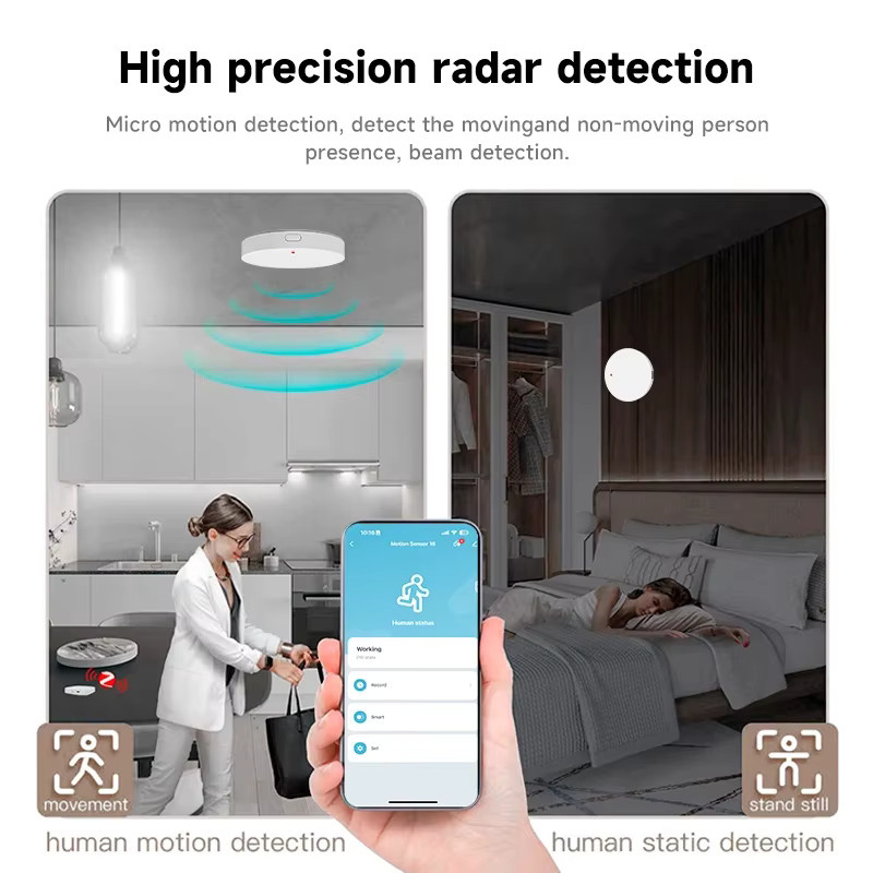 Tuya Smart Life ZigBee Millimeterwellen-Präsenzsensor 24 GHz Radar-Bewegungsmelder in Weiß - Bild 3