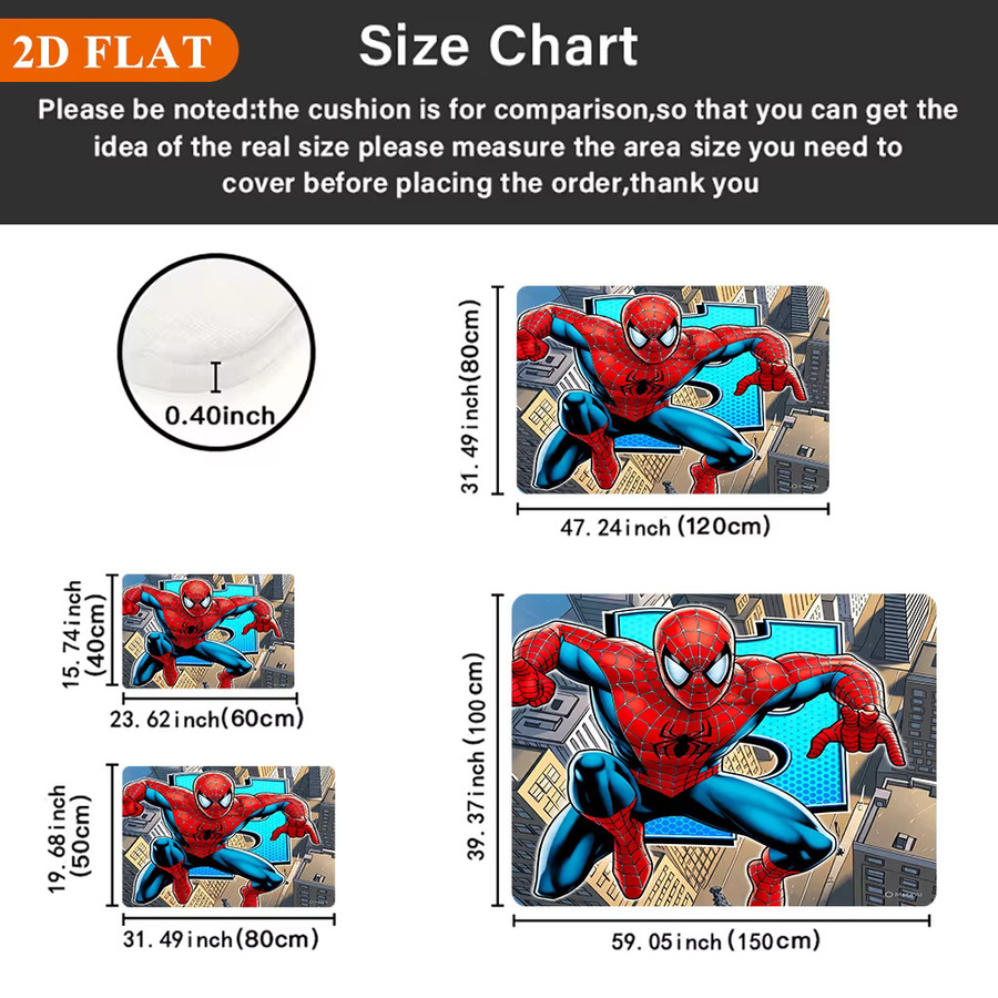 Rutschfeste Spiderman City Leap Badematte von MARVEL aus Polyester, B/T: 60 x 40 cm, Mehrfarbig - Bild 3