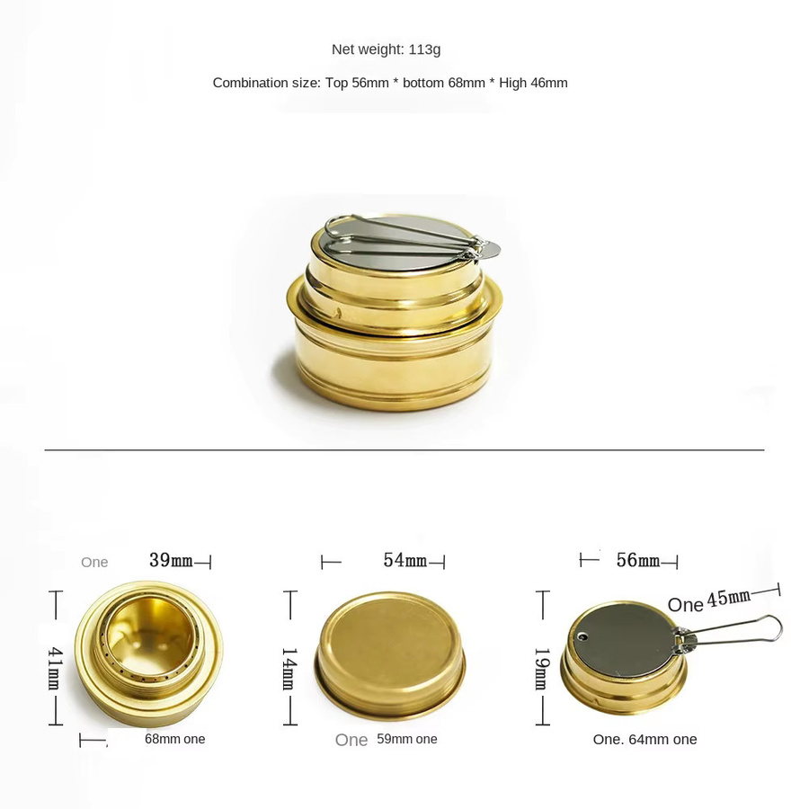 YTYIN Alkoholkocher aus Aluminiumlegierung in Gelb, tragbarer winddichter Outdoor-Grillofen für Camping und Wandern - Bild 2