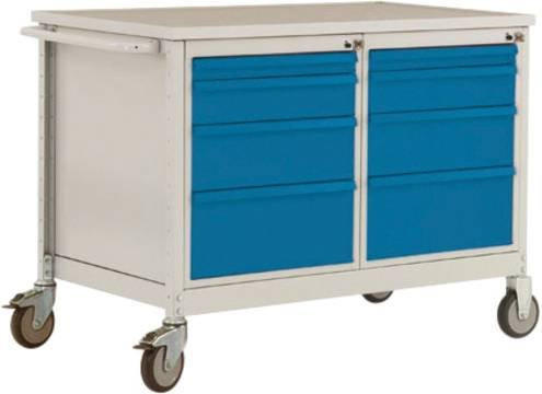 Manuflex LW1004.0002 Werkbank-Mobil aus Stahl, Rollbar, Grau und Blau - Bild 1