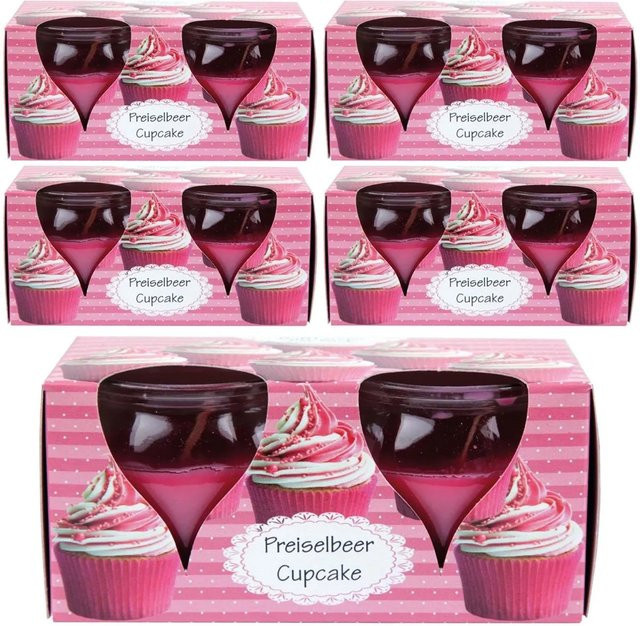HS Candle Duftkerzen Creation 10er Pack Preiselbeer Cupcake, Tealight in Pink, Fruchtig - Bild 1