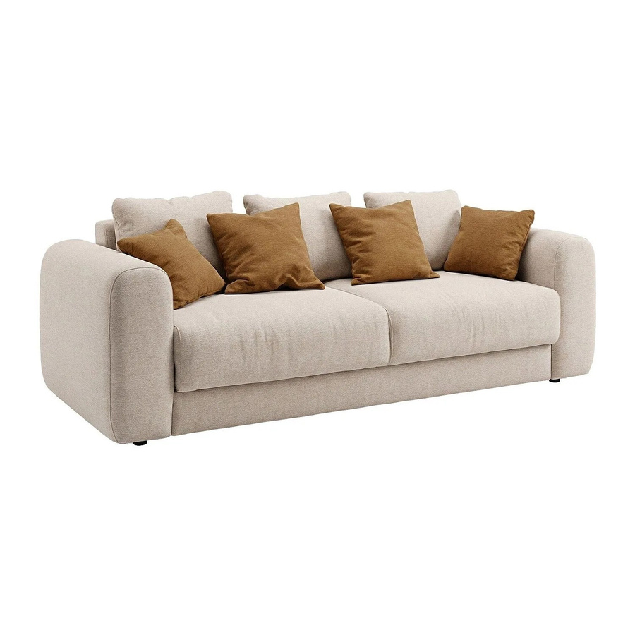 Vente-unique Schlafsofa Zabano in Beige mit Ausziehfunktion und Armlehnen, Breite: 250 cm - Bild 2