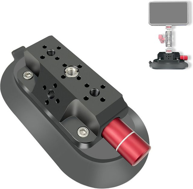 FEICHAO Handpumpe Vakuum Saugnapf mit 1/4 Zoll Loch als Kamera Halterung für GoPro, Insta360 und DJI in Schwarz - Bild 1