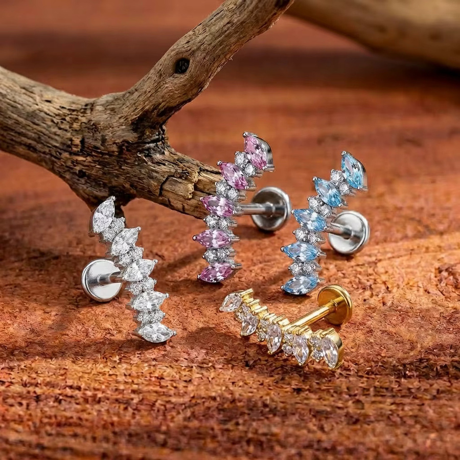 ZOOR Helix-Piercing Titan, Marquise-Zirkonia, Damen - Bild 2