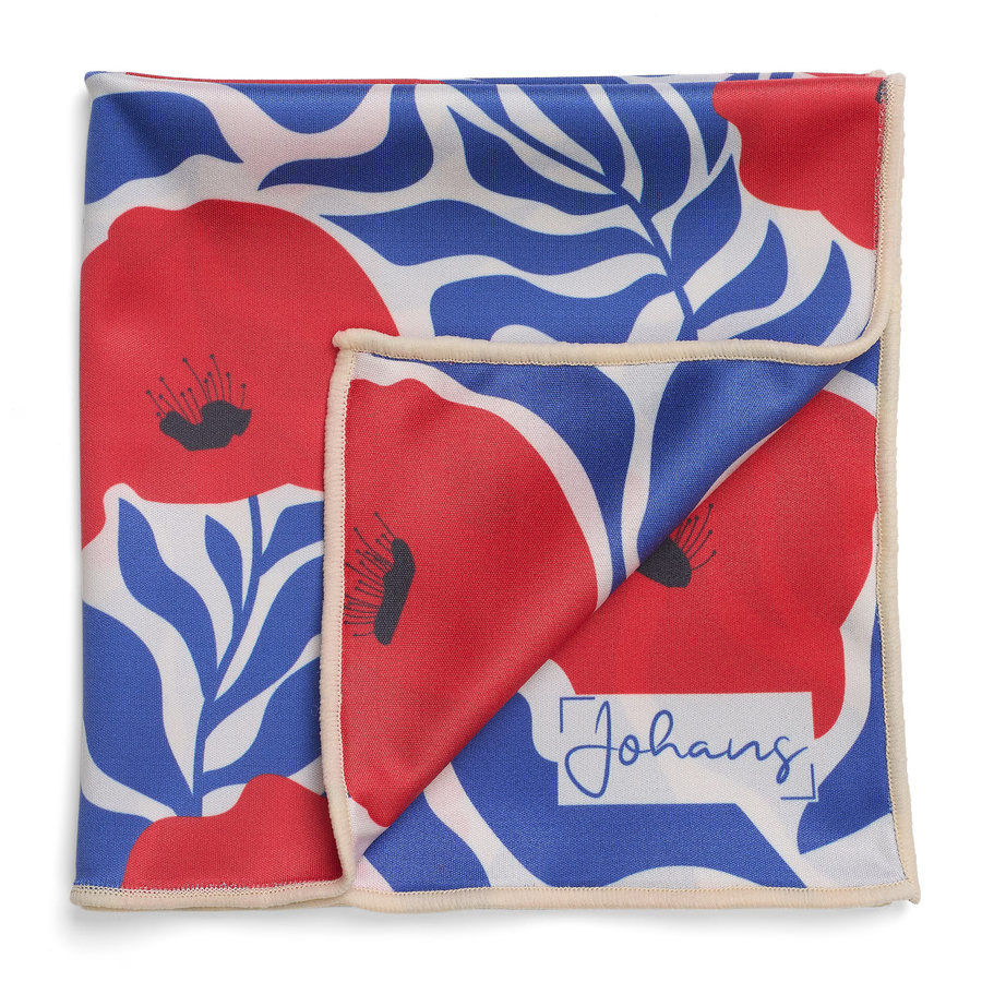 Johans Brillenputztuch Poppy in Blue Multicolour, B/T/H: 30 x 30 x 30 cm - Bild 1