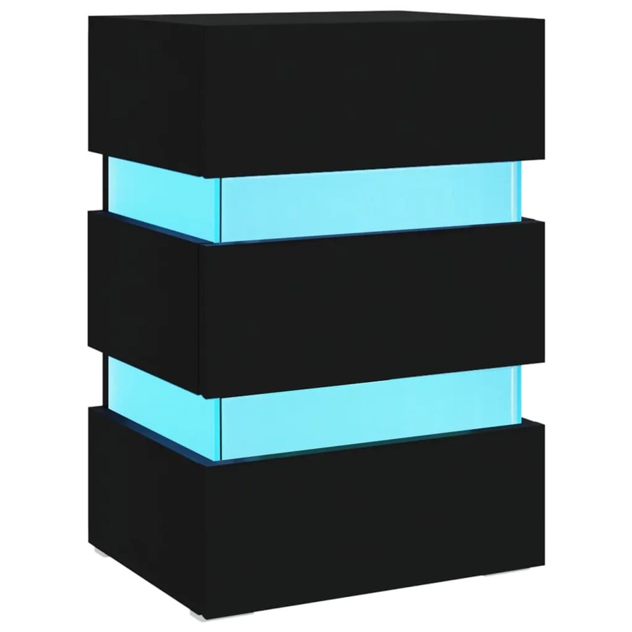 vidaXL LED-Nachttisch in Schwarz mit USB-Ladeport und Unterbettbeleuchtung, B/T/H: 45 x 35 x 67 cm - Bild 2