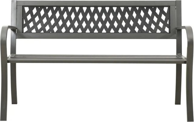 vidaXL Gartenbank modern aus Stahl und Kunststoff in Grau, Breite: 125 cm - Bild 1