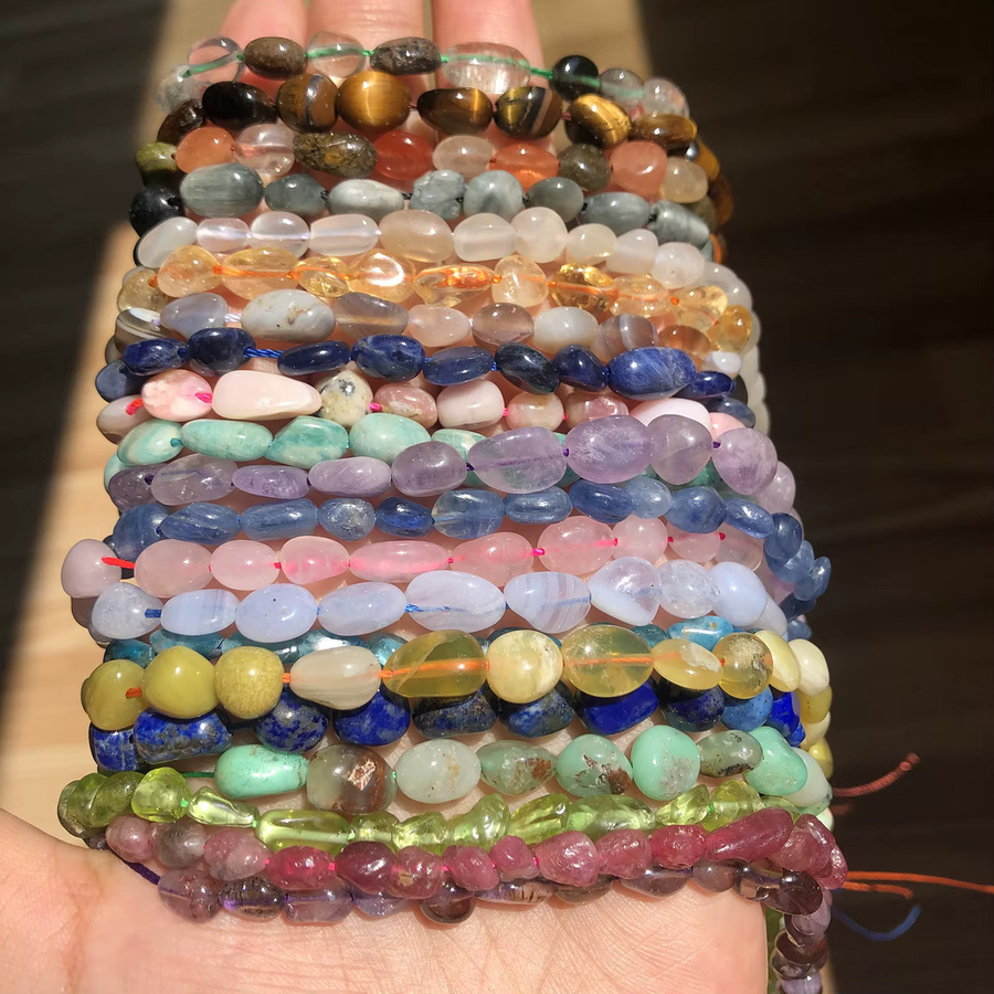 LNMBII Spacer Perlen, Natürliche Edelstein, Achate Jade Opal, 15" - Bild 5