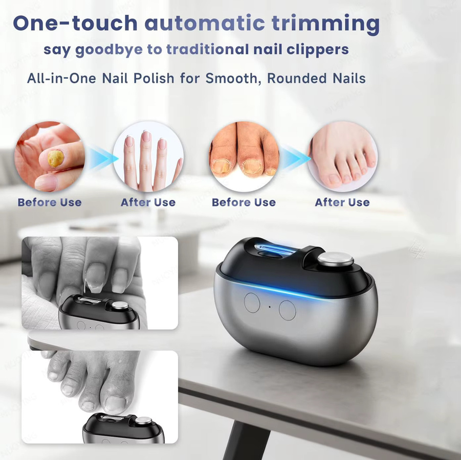 NUOYING Elektrischer Nagelknipser mit LED-Licht, Unisex - Bild 1