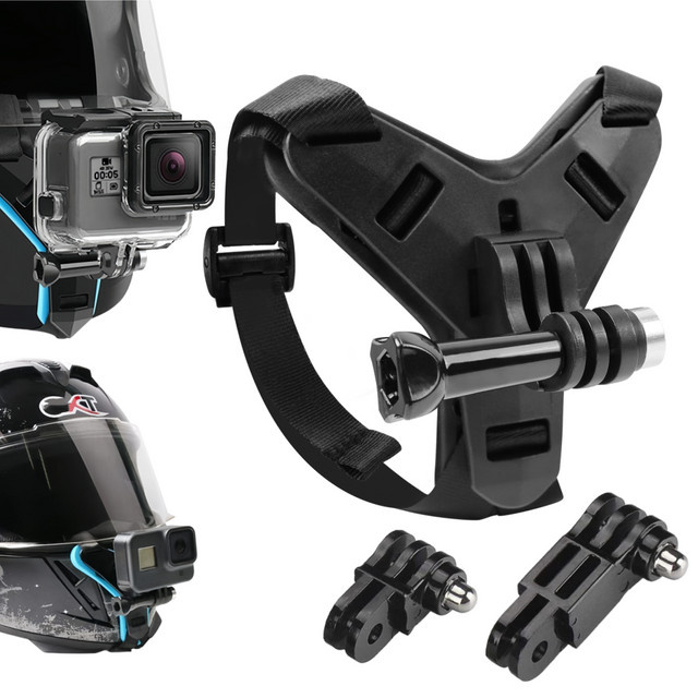 Helm-Kinnhalterung in Schwarz für DJI Action 6, DJI Action 5 Pro und GoPro Hero 13, 12, 11 Kamera-Zubehör für Motorradhelme - Bild 1