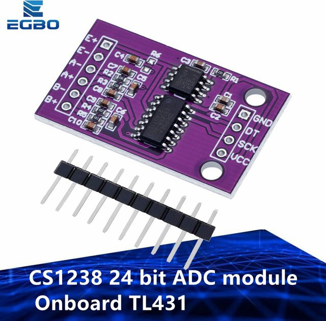 EGBO Cs1238 24-Bit-ADC-Modul mit TL431 externem Referenzchip für Zweikanal-Wägesensoren in Lila - Bild 1