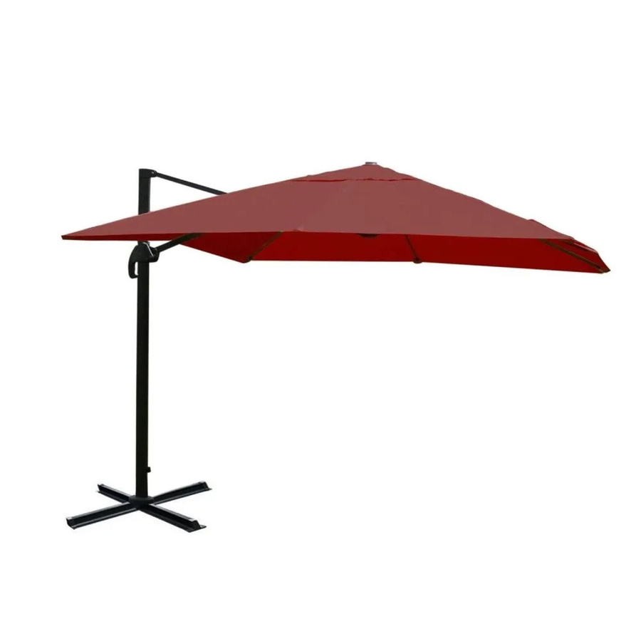 MCW Ampelschirm A96 Gastronomie Sonnenschirm aus Polyester und Alu in Rot, B/T/H: 300 x 300 x 100 cm - Bild 3