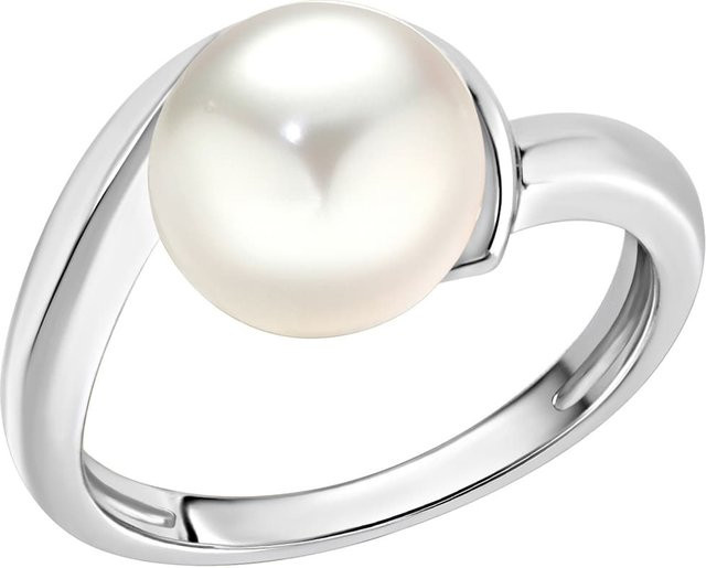 Zeeme Pearls Ring 925 Silber, rhodiniert, weiße Perle, Damen - Bild 1