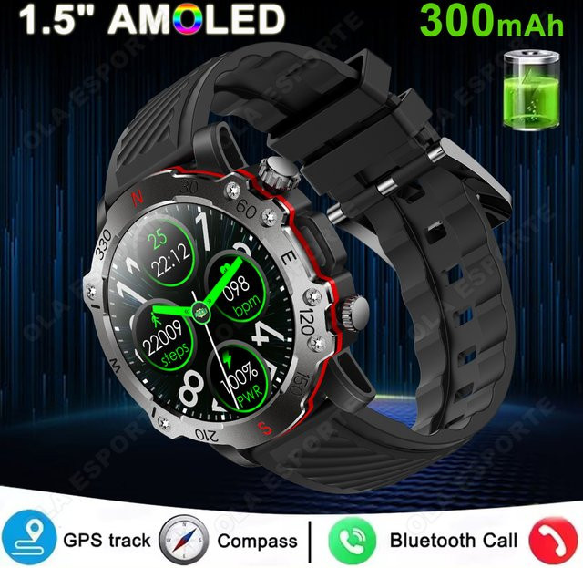 Ola Esporte Smartwatch, Schwarz, 1,5 Zoll AMOLED, Silikon, GPS - Bild 1