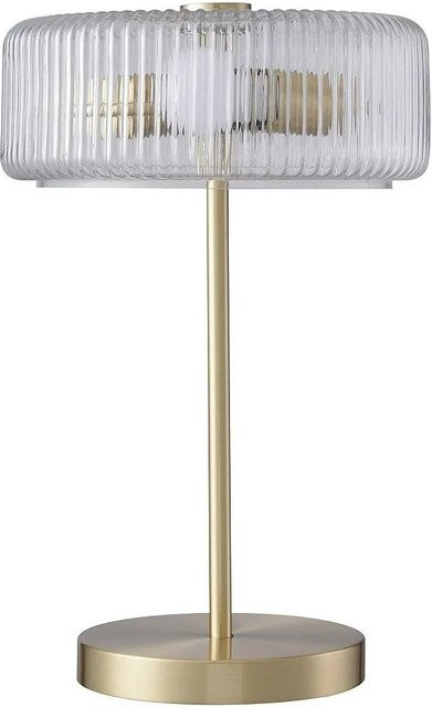 Vente-unique Tischlampe Lacaya in Transparent und Goldfarben, Höhe: 30 cm - Bild 1