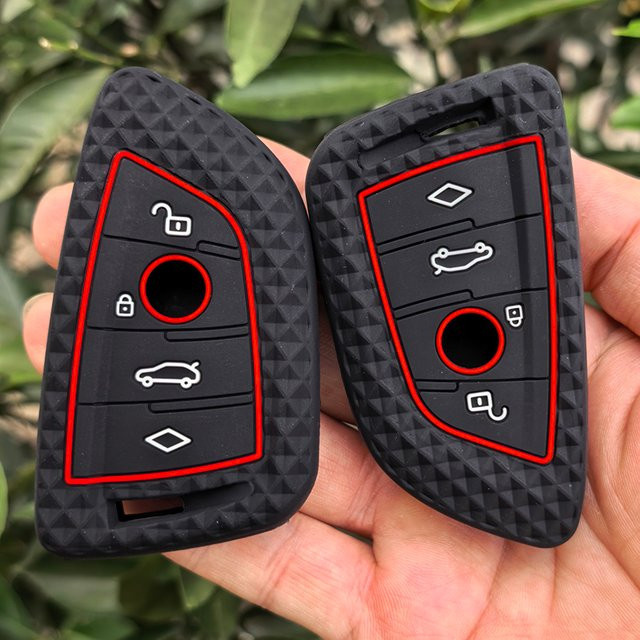GZKANDM Silikon Schutzhülle für BMW Fernbedienungsschlüssel in Schwarz für X1 X3 X4 X5 X6 Serie und IX3 - Bild 1
