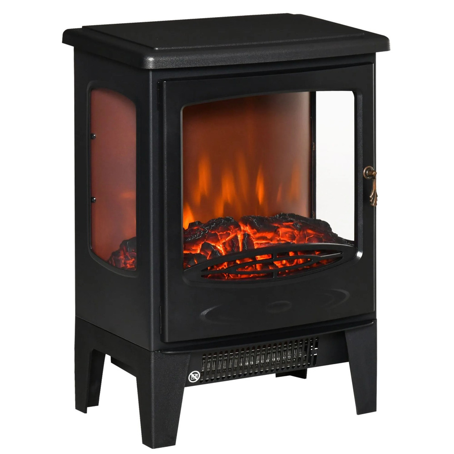 HOMCOM Elektrokamin aus Stahl und ABS in Schwarz, H x B x T: 54,8 x 26 x 39 cm - Bild 2