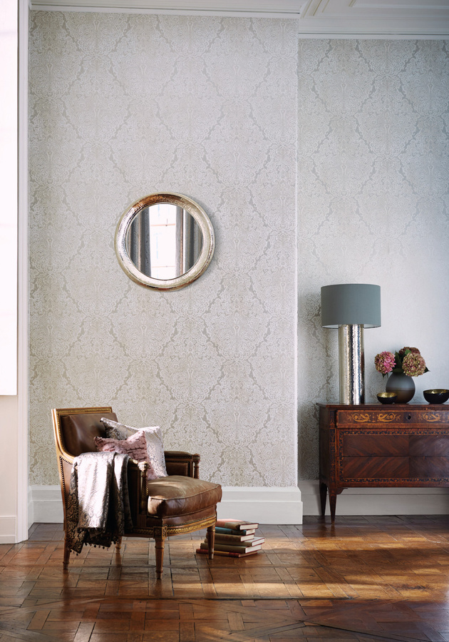 Harlequin Tapete Aurelia White Gold in Weiß, Gold und Beige mit geometrischem Abstract-Muster aus Vlies - Bild 1
