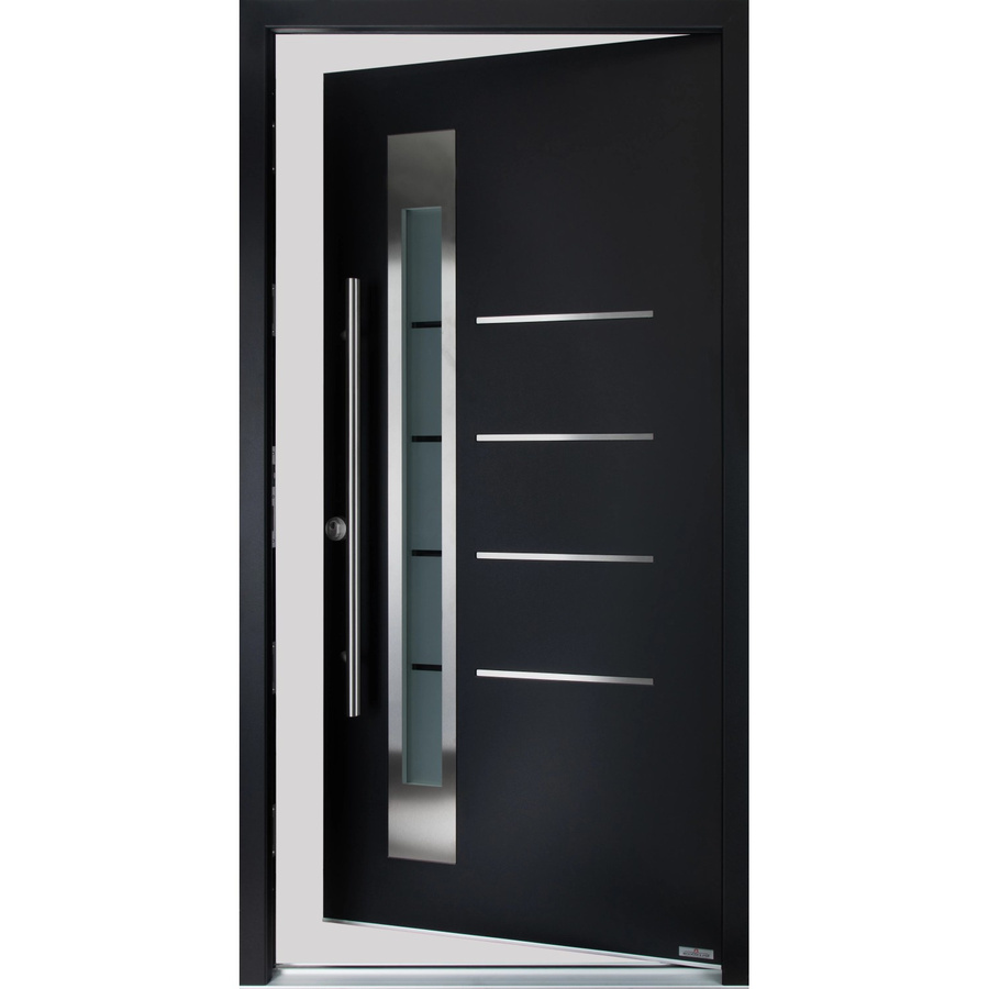 Splendoor Haustür Thermospace Berlin RC2 in Schwarz-Weiß mit Glaseinsatz, Breite: 100 cm, Höhe: 210 cm, Anschlag Links - Bild 2