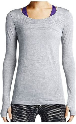 Nike Langarm Lauf-Trainings-T-Shirt, Rundhals, Grau, Damen, XL - Bild 1