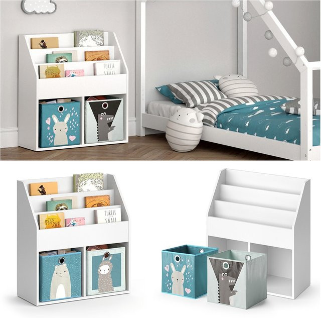 Vicco Kinderregal Luigi als Bücherregal und Spielzeugablage mit Faltboxen für dein Kinderzimmer - Bild 1