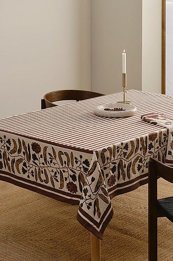ASTA Tischdecke aus Baumwolle mit floralem Design in Rot und Multicolour, rechteckig - Bild 1