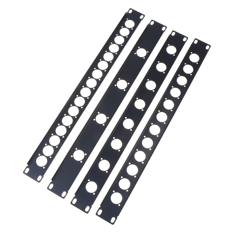 KOQZM 1U Rack-Patch-Metallplatte in Schwarz für XLR-Stecker, Lautsprecheranschlüsse und Audiokabel - Bild 2