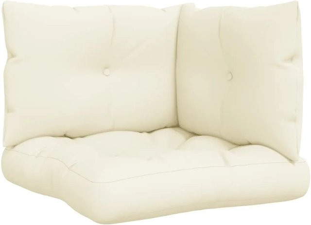 vidaXL Palettenkissen 3-teiliges Set Creme aus Polyester, wasserabweisend und UV-beständig - Bild 1