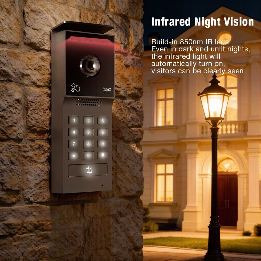 Tuya Wifi Smart Home Video Türtelefon mit 1080P Kamera und 7 Zoll Touch Monitor als 2-Draht Sicherheitssystem in Schwarz - Bild 4
