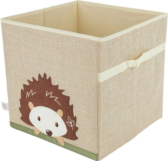 Bieco Aufbewahrungsbox aus Kunststoff in Beige und Braun, B/T/H: 32 x 32 x 32 cm - Bild 1