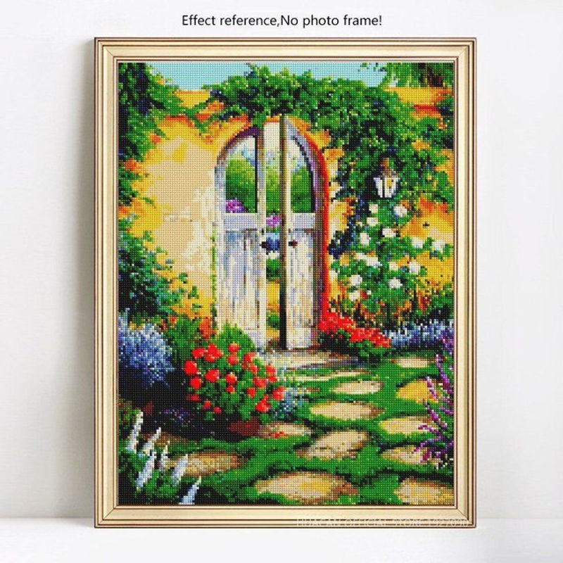 FIYO Diamond Painting Set 5D Landschaftsmotiv mit runden Steinen in Mehrfarbig, B/H: 20 x 30 cm - Bild 1