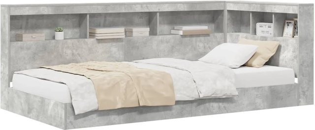 vidaXL Bücherregal-Bett in Beton-Optik, Grau, B/H: 76,5 x 190 cm - Bild 1
