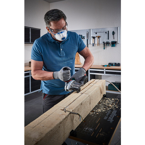 Wolfcraft Holzbearbeitungs-Set für Winkelschleifer in Grau und Schwarz zur Bearbeitung von Weichholz und Hartholz - Bild 2