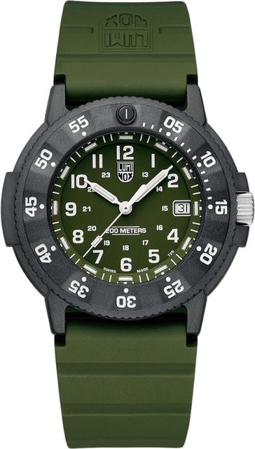 Luminox Herrenuhr, Quarz, Karbon, 43 mm, Kautschuk, Grün, 20 ATM - Bild 1