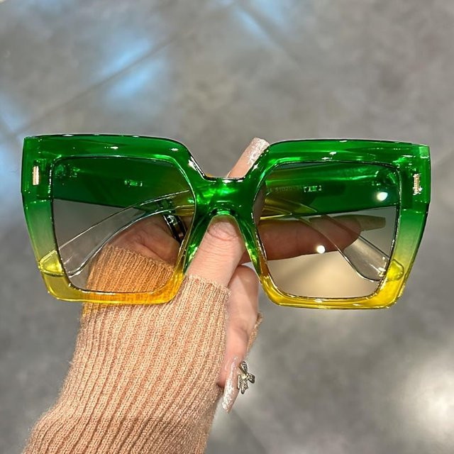 Sonnenbrille, rechteckig, Kunststoff, multicolor, Damen, Vollrand - Bild 1