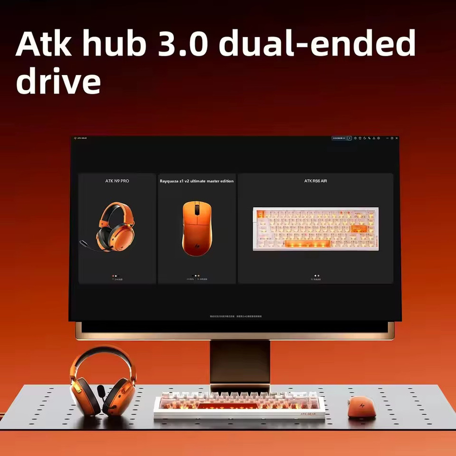 ATK Blazing Sky Z1 V2 Kabellose Gaming-Maus in Orange mit Dual 8K und niedriger Latenz - Bild 2