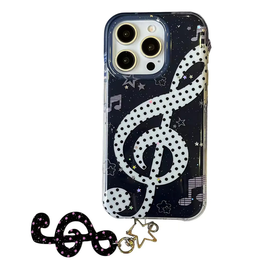 Potdemiel Treble Clef Y2K Handyhülle mit Feder-Textur Rückseite für iPhone 17 16 15 14 13 12 11 Pro Max X Xs XR XS Max 8 7 6 6s Air Plus - Bild 4