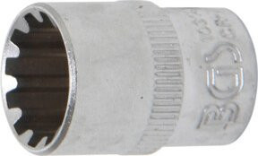 BGS Steckschlüssel-Einsatz Gear Lock 10314, Antrieb Innenvierkant 3/8 Zoll, Schlüsselweite 14 mm, Silber - Bild 1