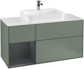 V&B Waschtischunterschrank Finion mit Wandbeleuchtung, lackiert, Breite: 120 cm, Tiefe: 50,1 cm, Höhe: 50,1 cm - Bild 1