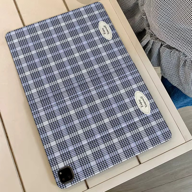 DecoPhone Creative Check Tablet-Hülle für iPad Pro 10/11 Zoll, iPad Air 3/4/5 Generation und iPad 6./7./8. Generation in Weiß - Bild 3