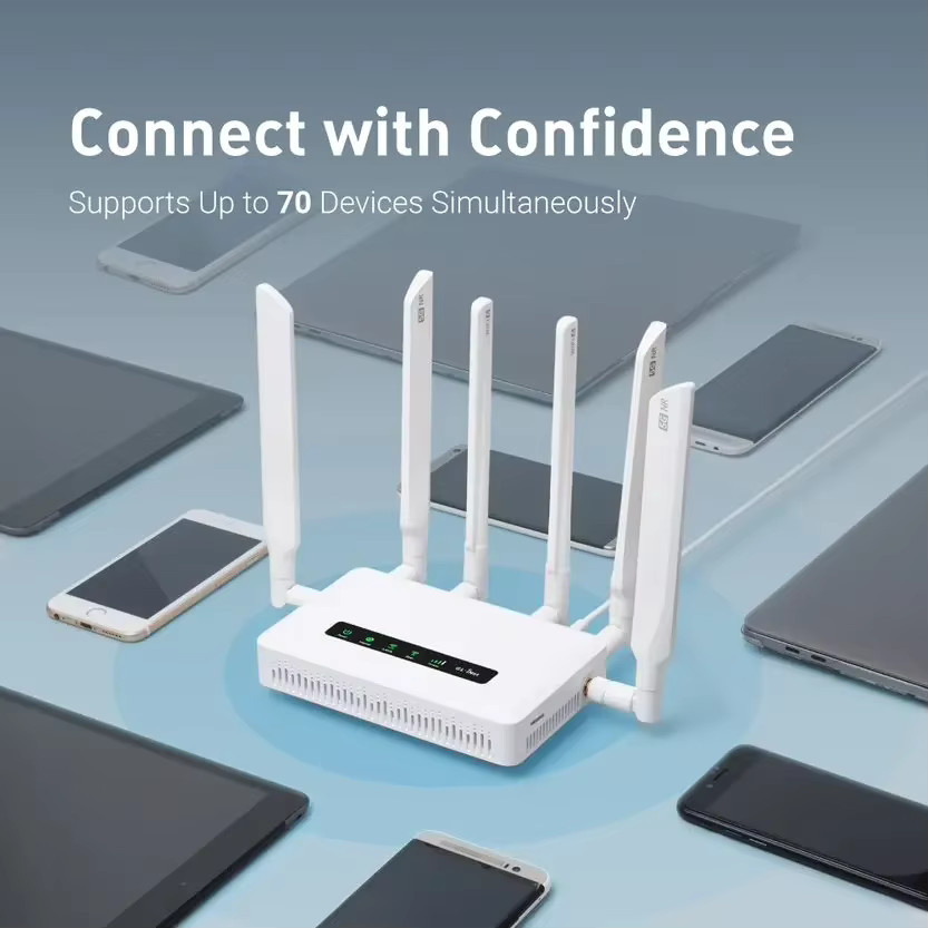 GL.iNet GL-X3000 Spitz AX 5G AX3000 Gateway-Router mit Wi-Fi 6, Dual-SIM, Multi-WAN und abnehmbaren Antennen in Weiß - Bild 2