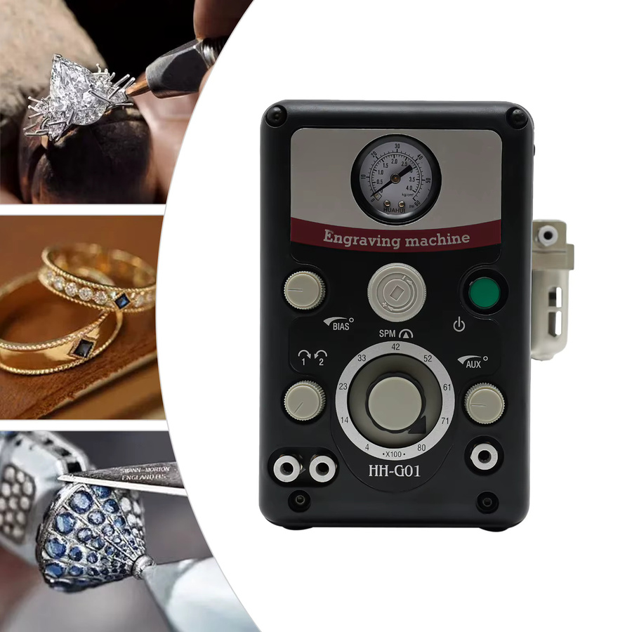 Bymaocar Elektrischer Pneumatischer Gravierhammer 80W in Schwarz, Einstellbarer Druckluft-Gravierstift 0-60psi für Schmuck und Heim- oder Gewerbenutzung - Bild 5