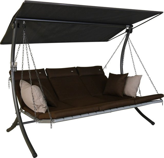 Angerer Hollywoodschaukel Luxus Smart Coffee in Braun mit Sonnenverdeck und Kissen, B/T/H: 270 x 160 x 145 cm - Bild 1