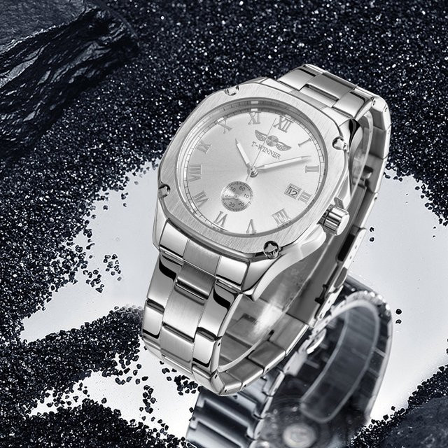WINNER Armbanduhr Automatik, Edelstahl, Gold, Herren, Datum - Bild 1