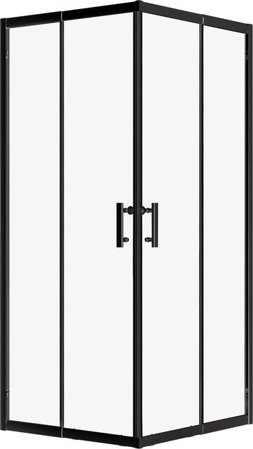 Bad Land Duschkabine HELA Quadratisch Schwarz mit Transparentem Glas und Easy-Clean-Beschichtung B/T/H: 80 x 80 x 190 cm - Bild 1