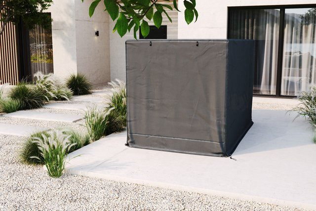 OUTFLEXX Abdeckhaube für Hollywoodschaukel in Schwarz aus wasserabweisendem Ripstop-Polyester mit Reißverschluss und UV-Schutz, B/T/H: 252 x 152 x 162 cm - Bild 1