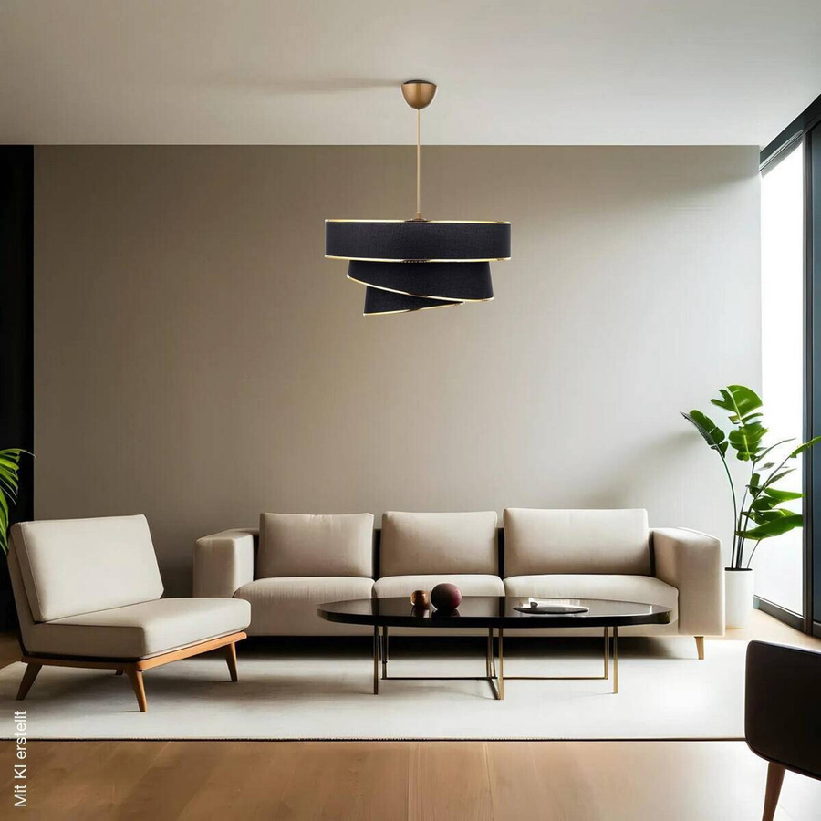 Opviq Pendelleuchte Couper in Gold und Schwarz mit E27 Fassung, B/H/T: 40 x 72 x 40 cm - Bild 3